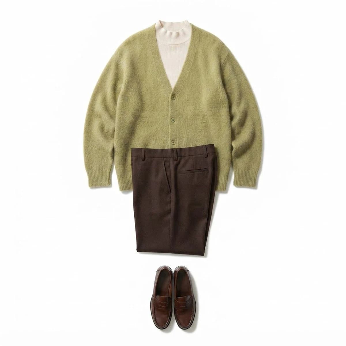 Visible garments from outfit 2 extracted into an ecommerce flatlay